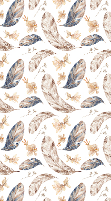 Fabric roller blind for window leaves print