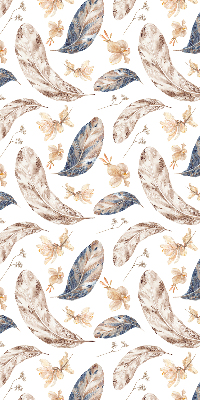 Fabric roller blind for window leaves print