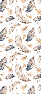 Fabric roller blind for window leaves print