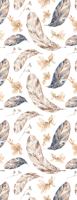 Fabric roller blind for window leaves print