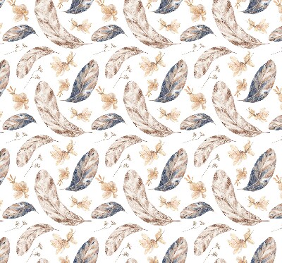 Fabric roller blind for window leaves print