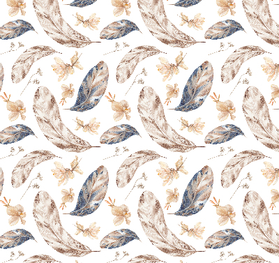 Fabric roller blind for window leaves print