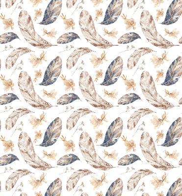 Fabric roller blind for window leaves print