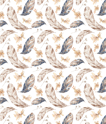 Fabric roller blind for window leaves print