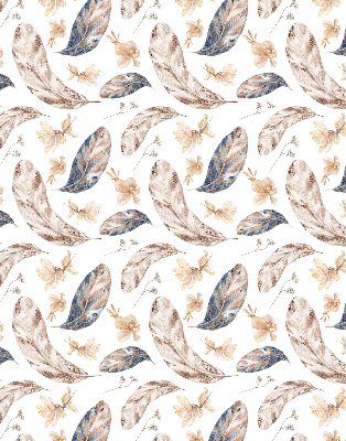 Fabric roller blind for window leaves print