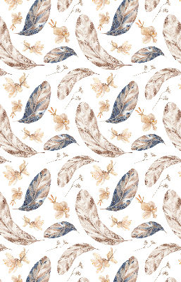 Fabric roller blind for window leaves print