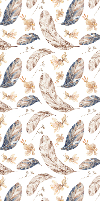 Fabric roller blind for window leaves print