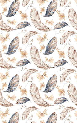 Fabric roller blind for window leaves print