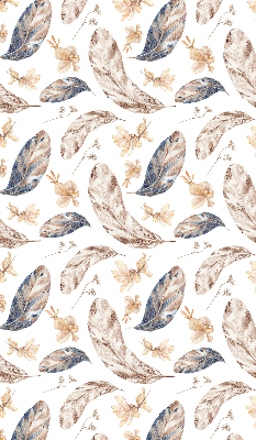 Fabric roller blind for window leaves print
