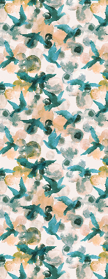 Blackout roller blind for window Birds and colorful spots