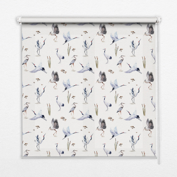 Fabric roller blind for window Herons