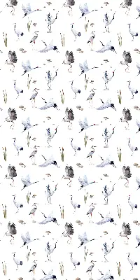 Fabric roller blind for window in herons print