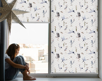 Fabric roller blind for window Herons