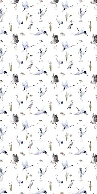 Fabric roller blind for window in herons print