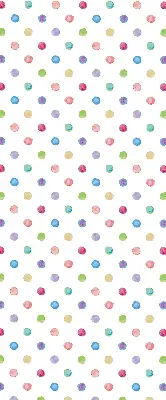 Blackout roller blind for window with colorful dots pattern