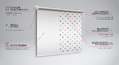 Blackout roller blind for window Colorful dots