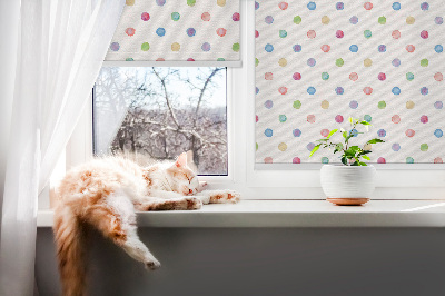 Blackout roller blind for window Colorful dots