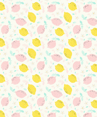 Fabric roller blind for window Pink and yellow lemons