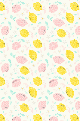Fabric roller blind for window Pink and yellow lemons