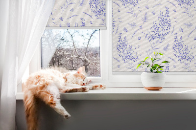 Blackout roller blind Purple plants