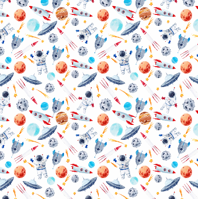 Blackout roller blind for window Rockets, cosmonauts, planets and UFOs