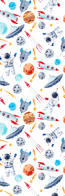 Blackout roller blind for window Rockets, cosmonauts, planets and UFOs