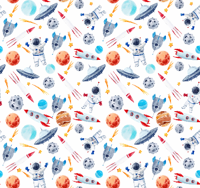Blackout roller blind for window Rockets, cosmonauts, planets and UFOs