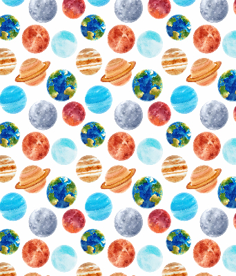 Blackout roller blind planets print