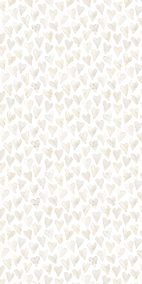Blackout roller blind for window in beige hearts
