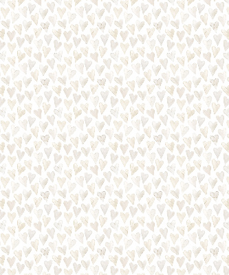 Blackout roller blind for window in beige hearts