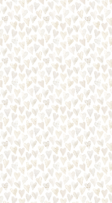 Blackout roller blind for window in beige hearts