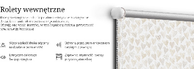 Blackout roller blind for window Beige hearts