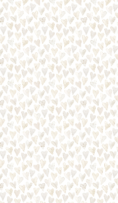 Blackout roller blind for window in beige hearts