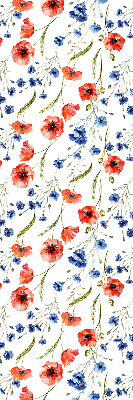 Fabric roller blind for window in poppy