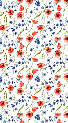 Fabric roller blind for window in poppy