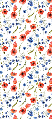 Fabric roller blind for window in poppy