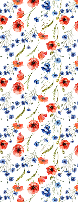 Fabric roller blind for window in poppy