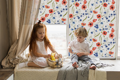 Fabric roller blind for window Poppy