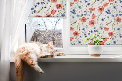 Fabric roller blind for window Poppy