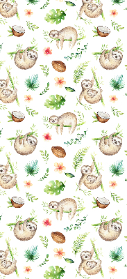 Blackout roller blind Sloths and plants