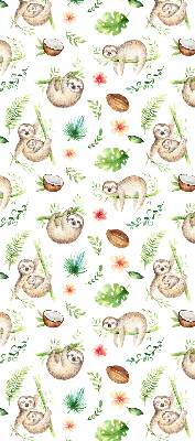Blackout roller blind Sloths and plants