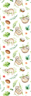 Blackout roller blind Sloths and plants