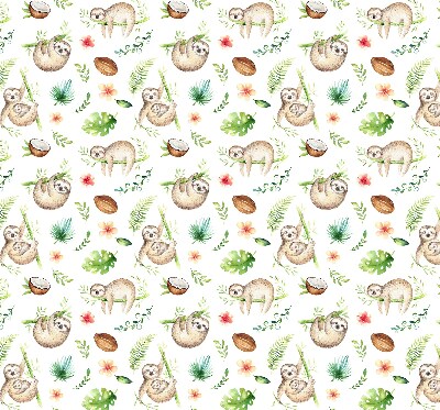 Blackout roller blind Sloths and plants