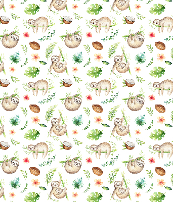Blackout roller blind Sloths and plants