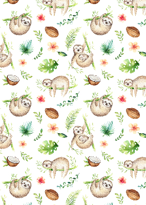 Blackout roller blind Sloths and plants