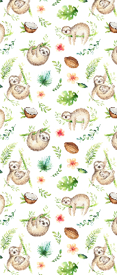 Blackout roller blind Sloths and plants