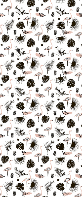 Blackout roller blind for window Flamingos and leaves