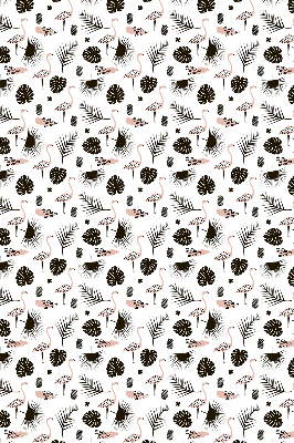 Blackout roller blind for window Flamingos and leaves