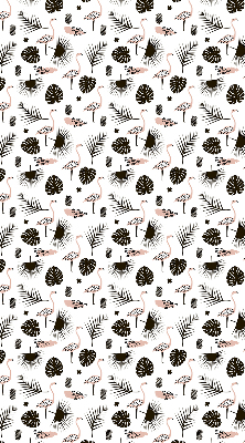 Blackout roller blind for window Flamingos and leaves