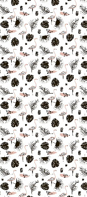 Blackout roller blind for window Flamingos and leaves